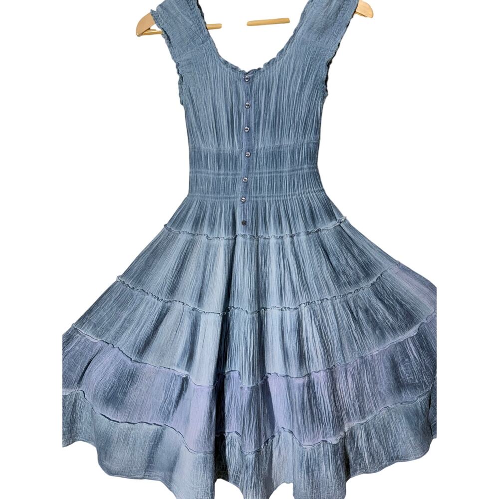 Mile Gabrielle Tie -Dye Smocked Tiered Sleeveless Sun Dress, Women's Size S